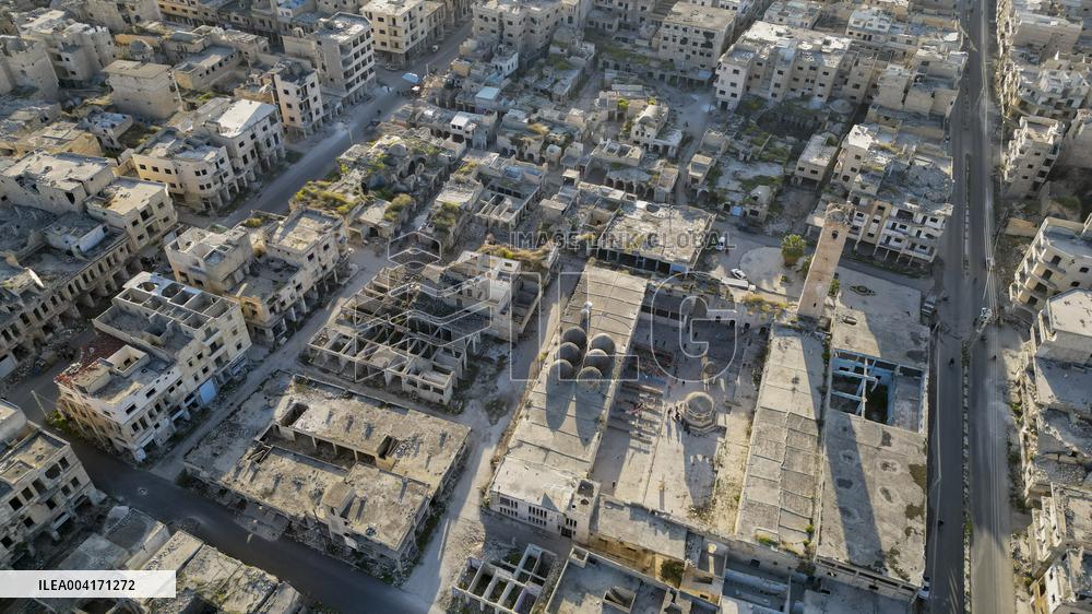Aerial View Of Idlib City After The End Of The Syrian Civil War
