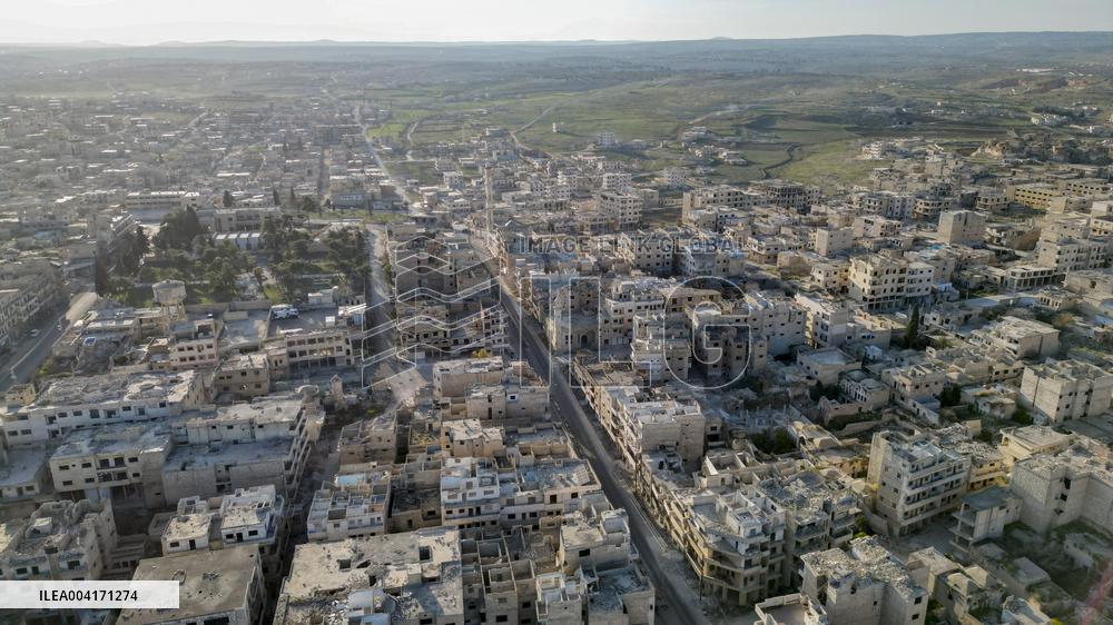 Aerial View Of Idlib City After The End Of The Syrian Civil War