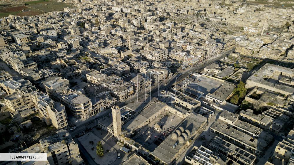 Aerial View Of Idlib City After The End Of The Syrian Civil War