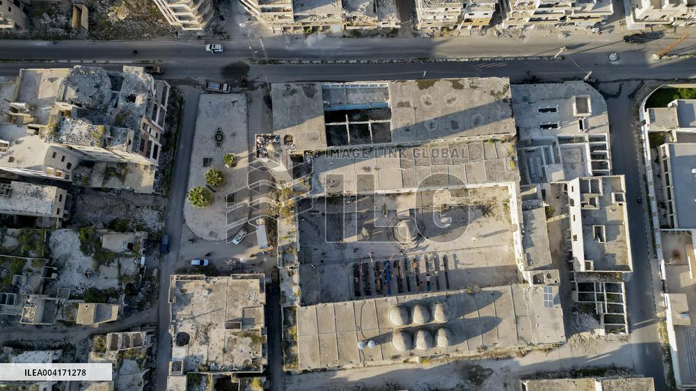 Aerial View Of Idlib City After The End Of The Syrian Civil War
