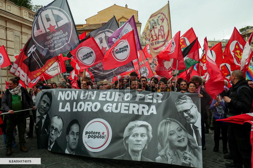 Rally Against the EU Rearmament Plan - Rome