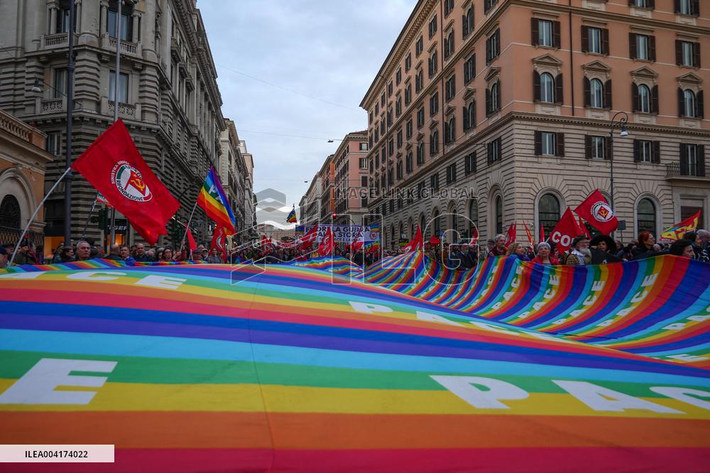 Rally Against the EU Rearmament Plan - Rome