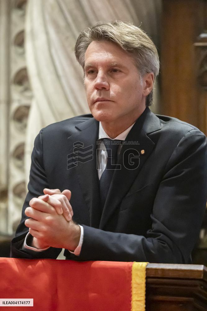 EXCLUSIVE - Prince Emanuele Filiberto of Savoy at a religious ceremony - Hautecombe