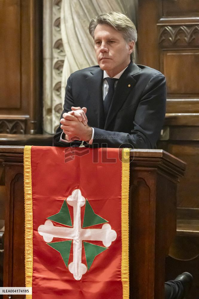 EXCLUSIVE - Prince Emanuele Filiberto of Savoy at a religious ceremony - Hautecombe