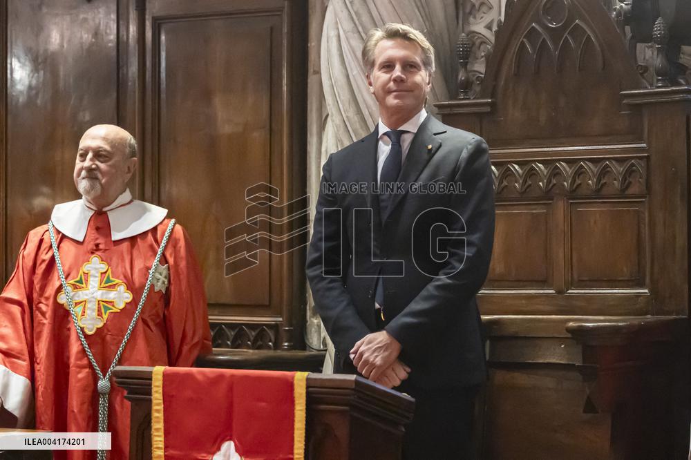 EXCLUSIVE - Prince Emanuele Filiberto of Savoy at a religious ceremony - Hautecombe