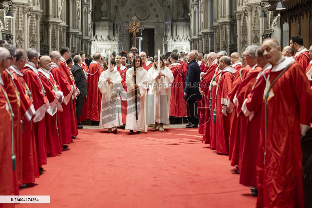 EXCLUSIVE - Prince Emanuele Filiberto of Savoy at a religious ceremony - Hautecombe