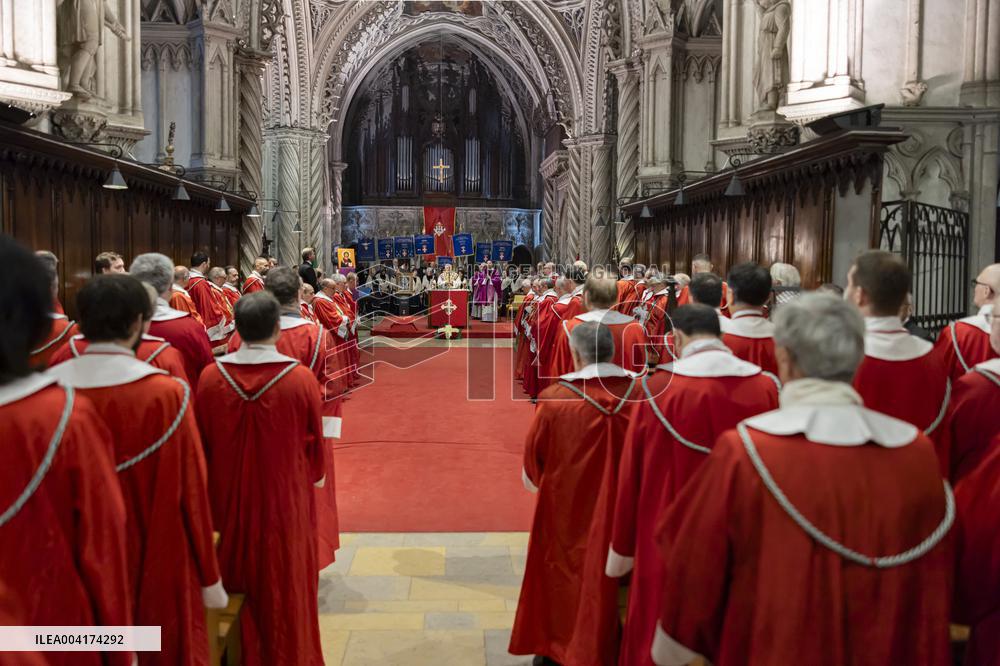EXCLUSIVE - Prince Emanuele Filiberto of Savoy at a religious ceremony - Hautecombe