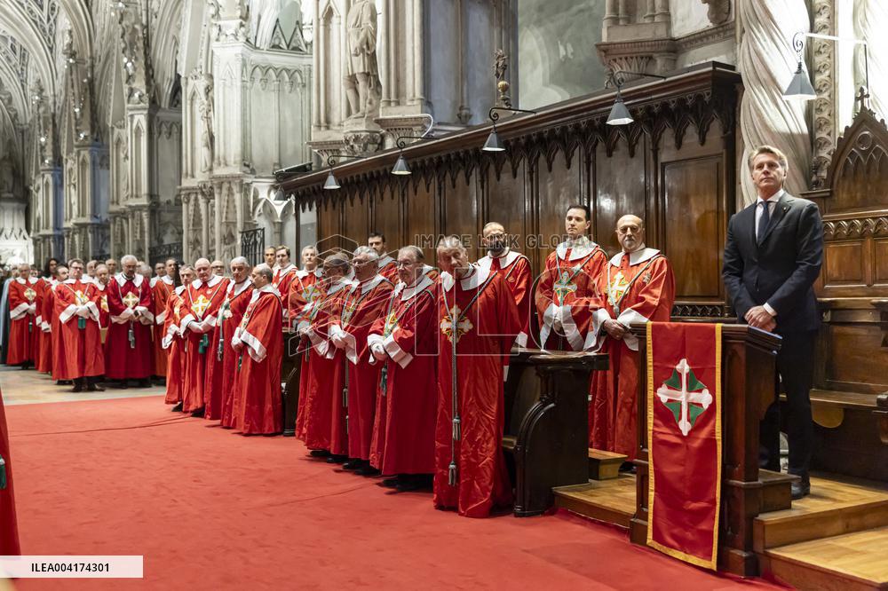 EXCLUSIVE - Prince Emanuele Filiberto of Savoy at a religious ceremony - Hautecombe