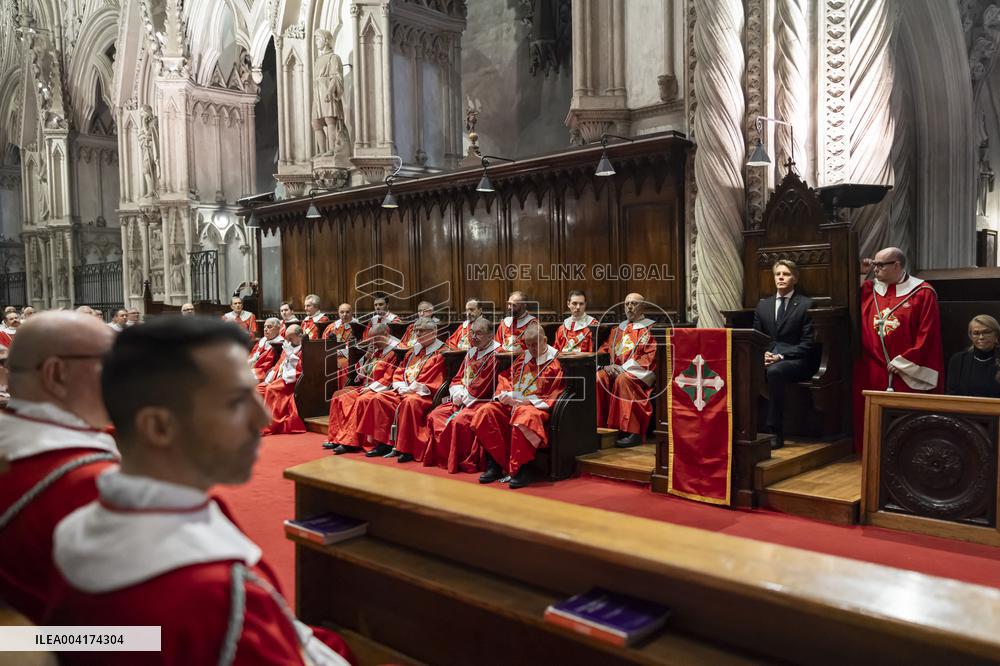 EXCLUSIVE - Prince Emanuele Filiberto of Savoy at a religious ceremony - Hautecombe
