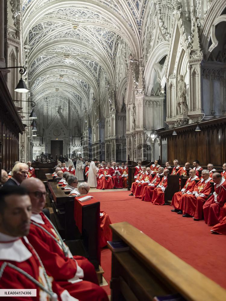 EXCLUSIVE - Prince Emanuele Filiberto of Savoy at a religious ceremony - Hautecombe