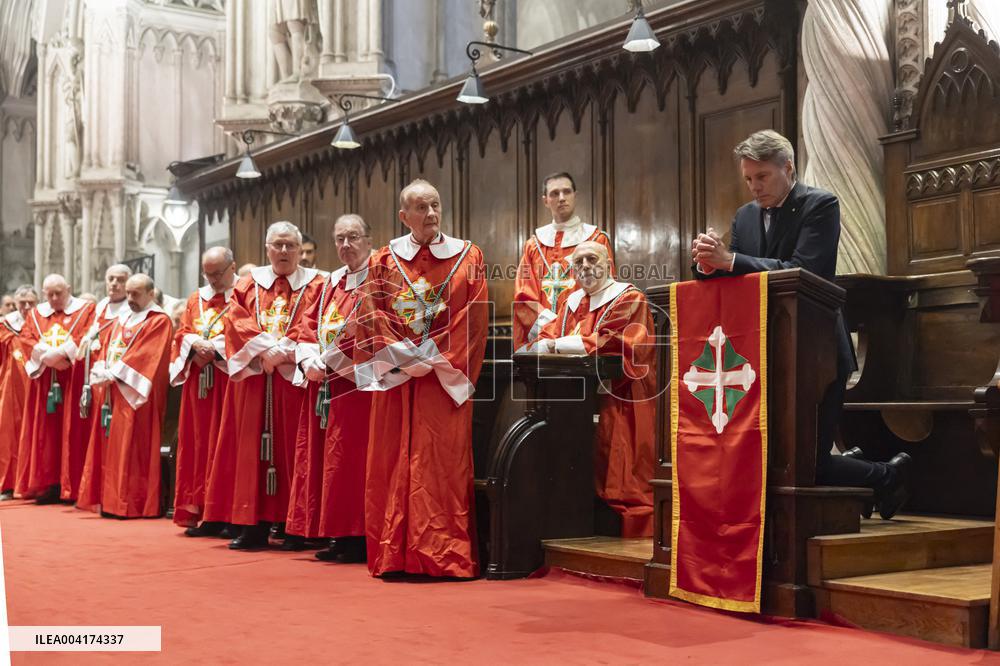 EXCLUSIVE - Prince Emanuele Filiberto of Savoy at a religious ceremony - Hautecombe