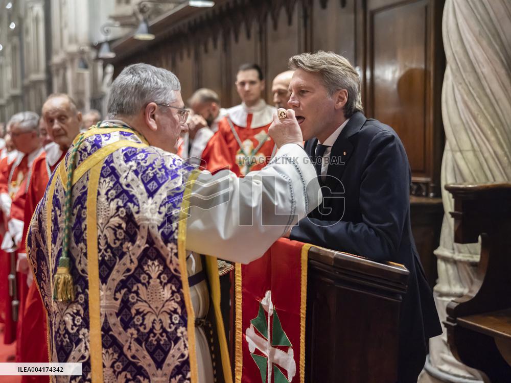 EXCLUSIVE - Prince Emanuele Filiberto of Savoy at a religious ceremony - Hautecombe