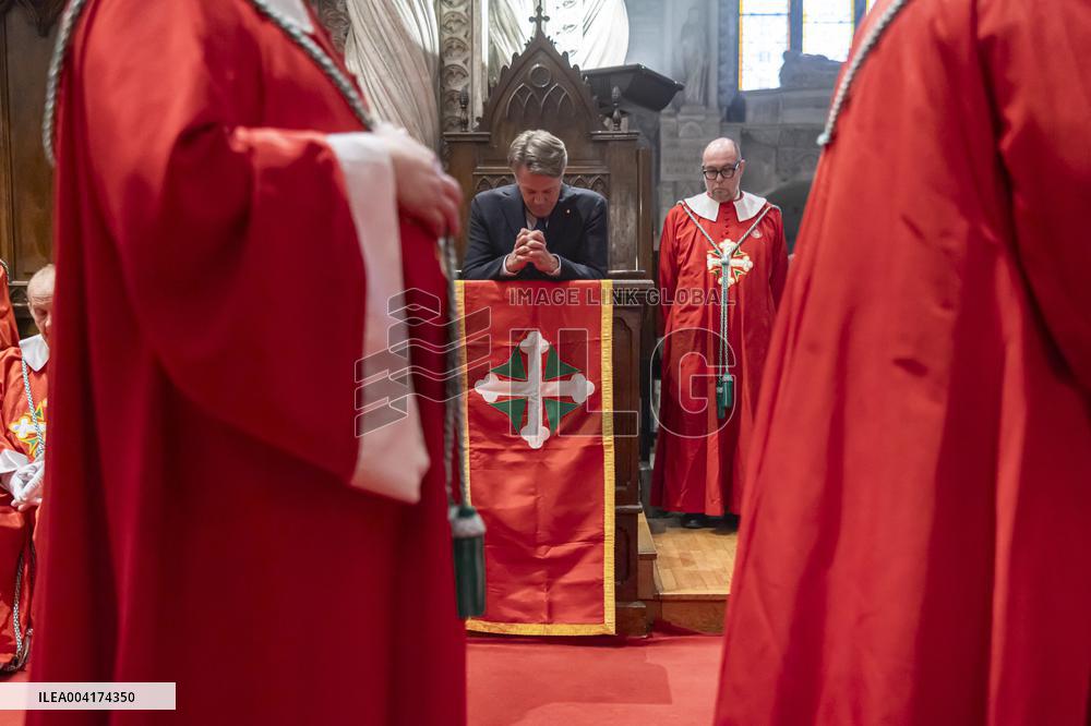 EXCLUSIVE - Prince Emanuele Filiberto of Savoy at a religious ceremony - Hautecombe