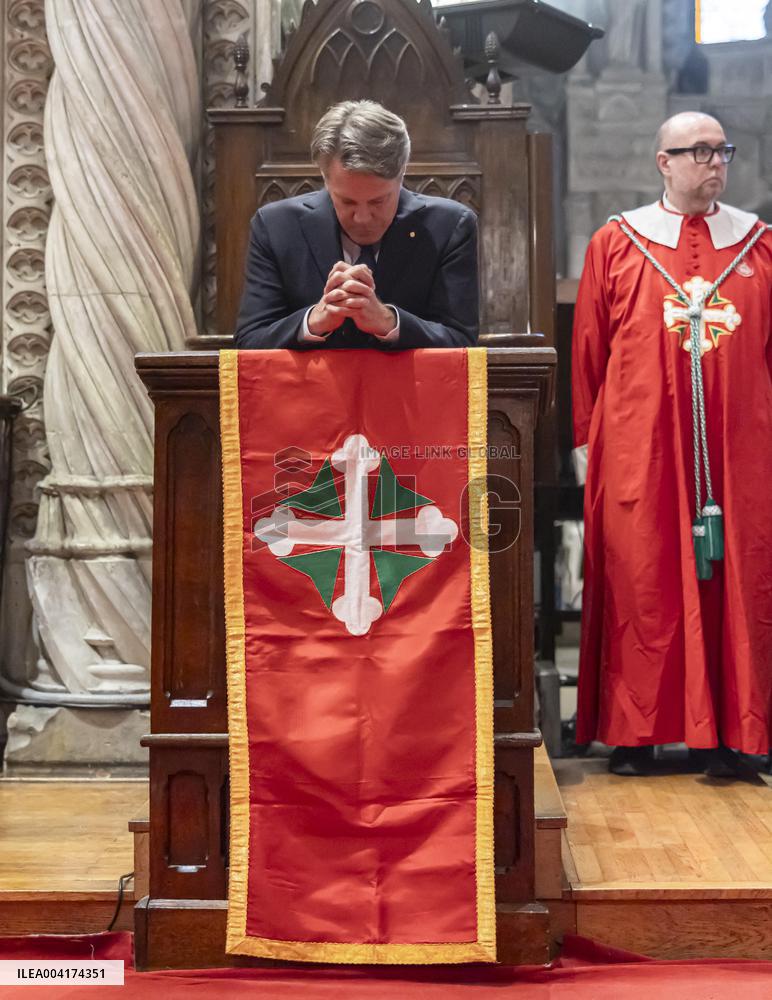 EXCLUSIVE - Prince Emanuele Filiberto of Savoy at a religious ceremony - Hautecombe