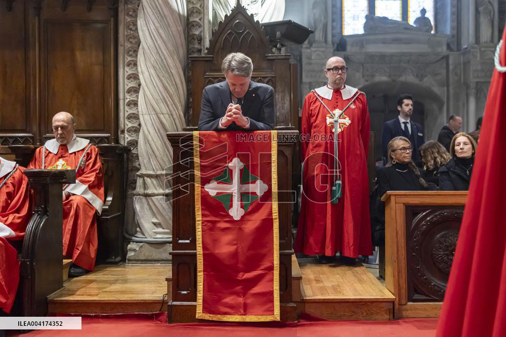EXCLUSIVE - Prince Emanuele Filiberto of Savoy at a religious ceremony - Hautecombe