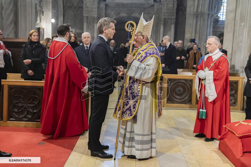 EXCLUSIVE - Prince Emanuele Filiberto of Savoy at a religious ceremony - Hautecombe