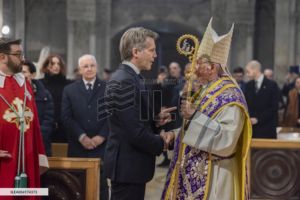 EXCLUSIVE - Prince Emanuele Filiberto of Savoy at a religious ceremony - Hautecombe