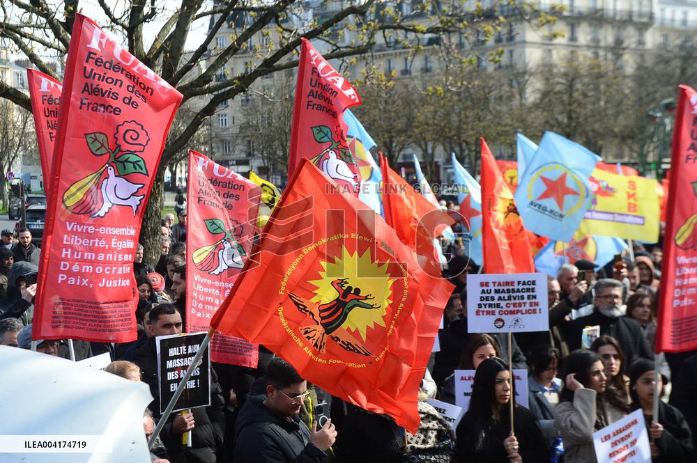 Rally In Support Of Syrian Alawites - Paris