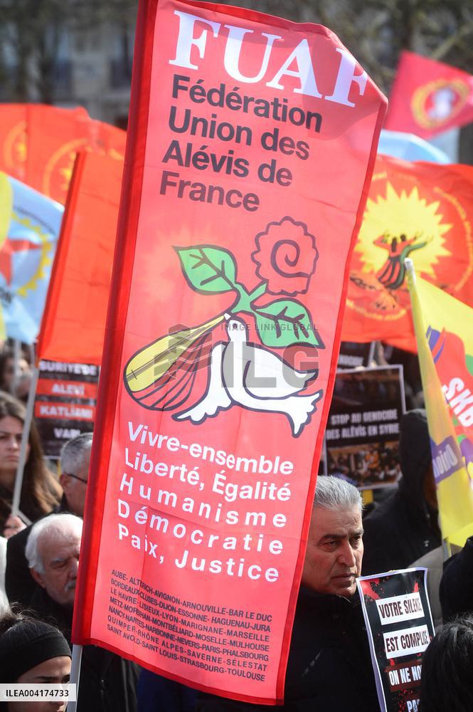 Rally In Support Of Syrian Alawites - Paris