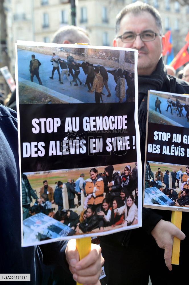 Rally In Support Of Syrian Alawites - Paris