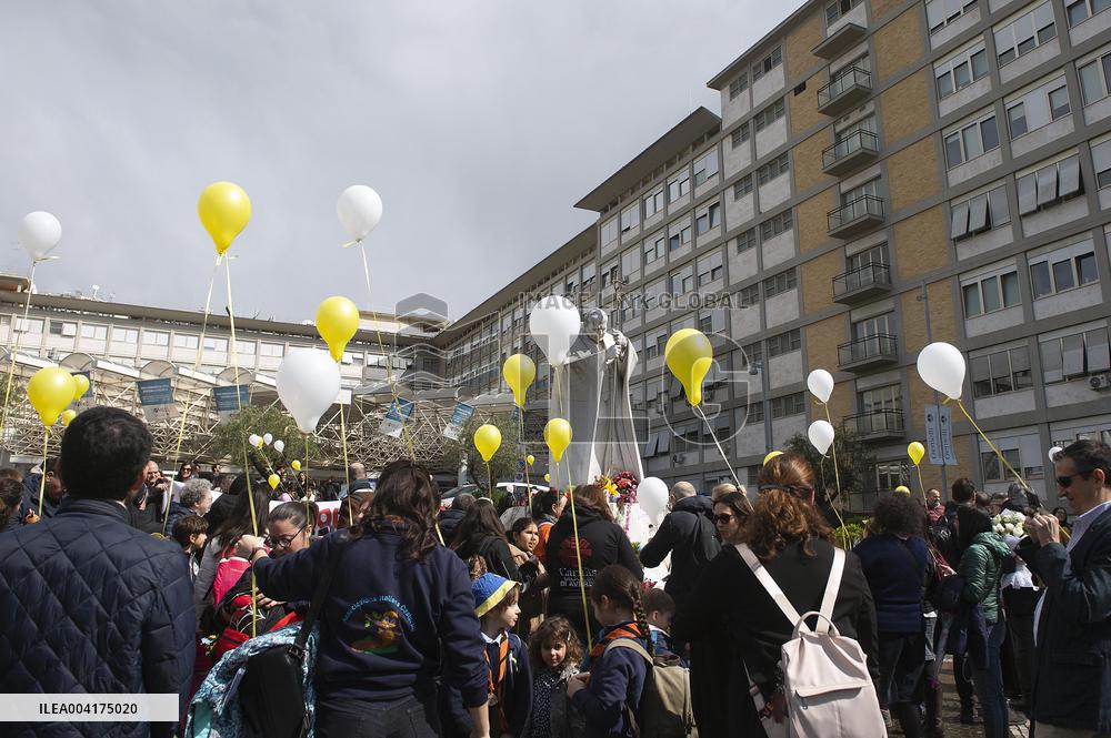 People Pray For Pope Francis at Gemelli Hospital - Rome