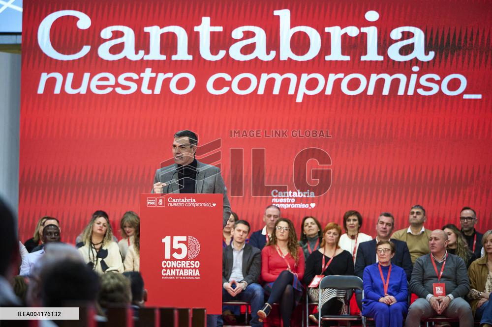 Pedro Sanchez Wraps Up PSOE Congress in Cantabria - Spain