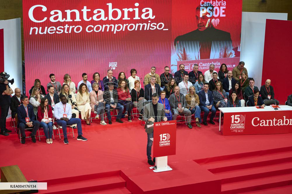 Pedro Sanchez Wraps Up PSOE Congress in Cantabria - Spain