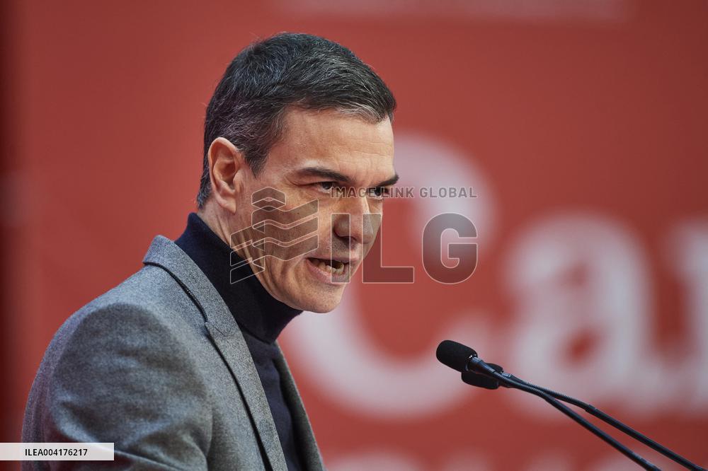 Pedro Sanchez Wraps Up PSOE Congress in Cantabria - Spain