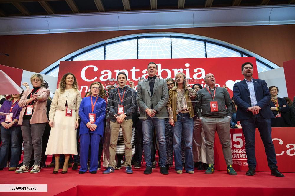 Pedro Sanchez Wraps Up PSOE Congress in Cantabria - Spain