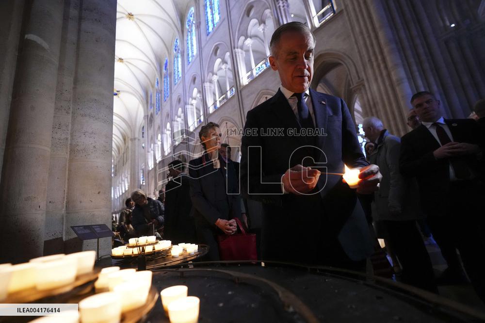 PM Mark Carney Visits Notre-Dame Cathedral - Paris