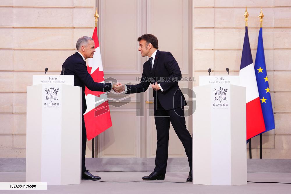President Macron Meets With Canadian PM Carney - Paris