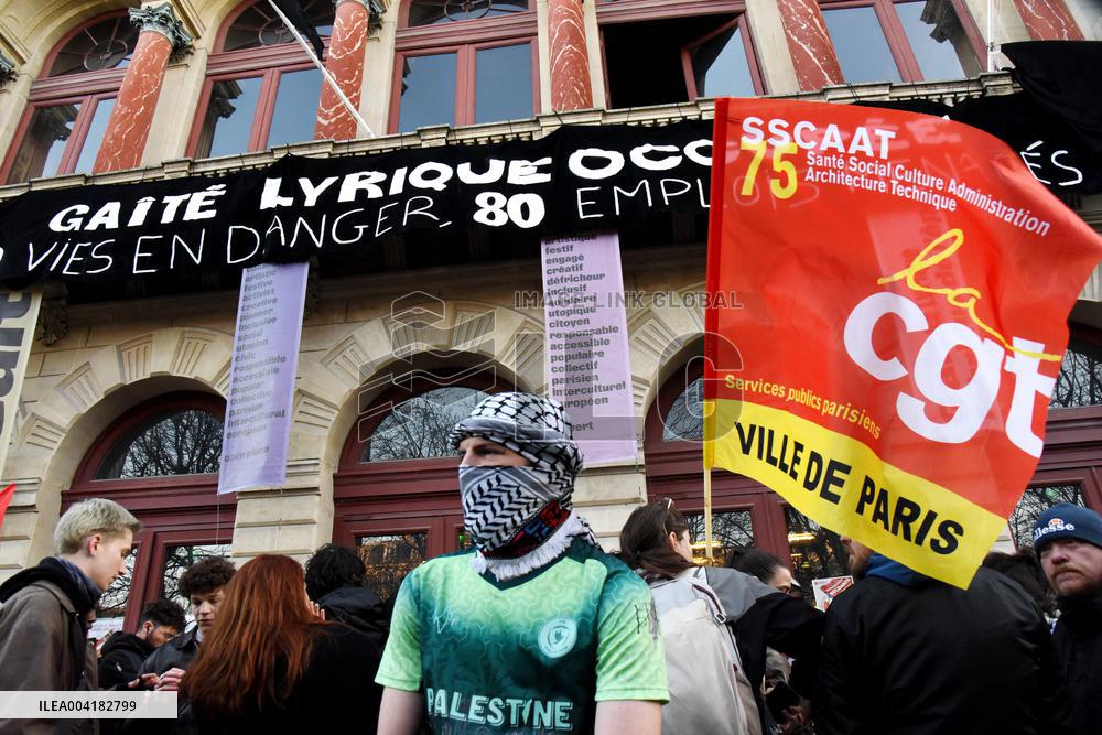 Demonstration In Front Of Gaite Lyrique - Paris