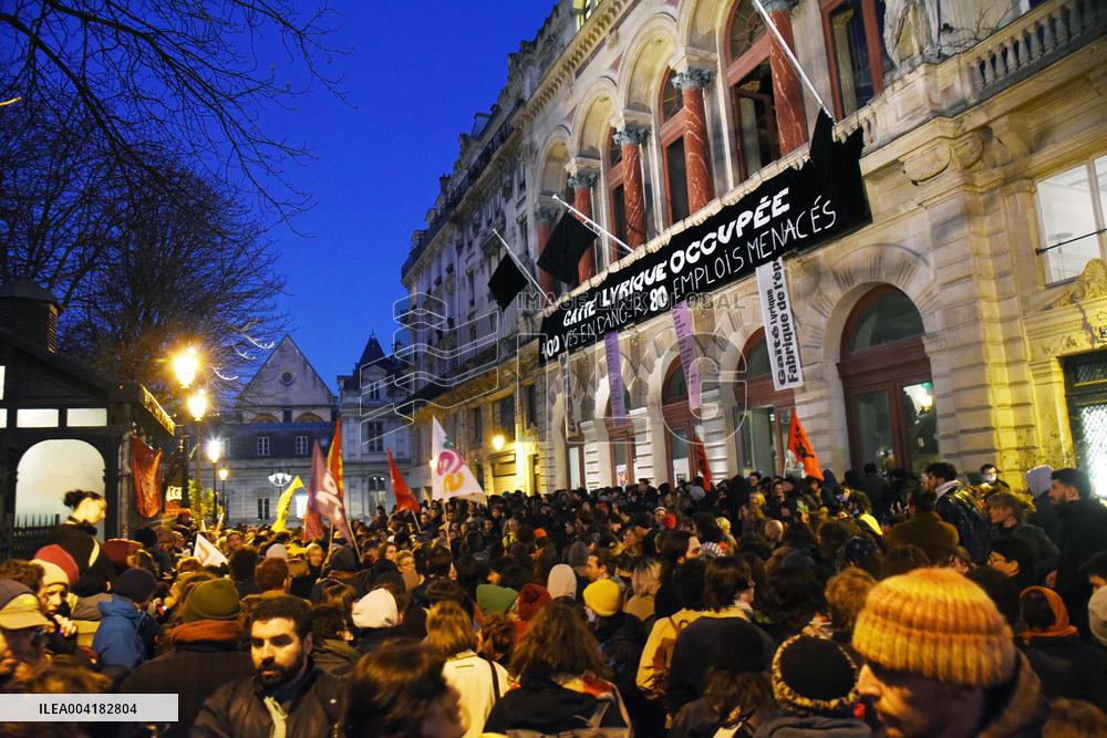 Demonstration In Front Of Gaite Lyrique - Paris