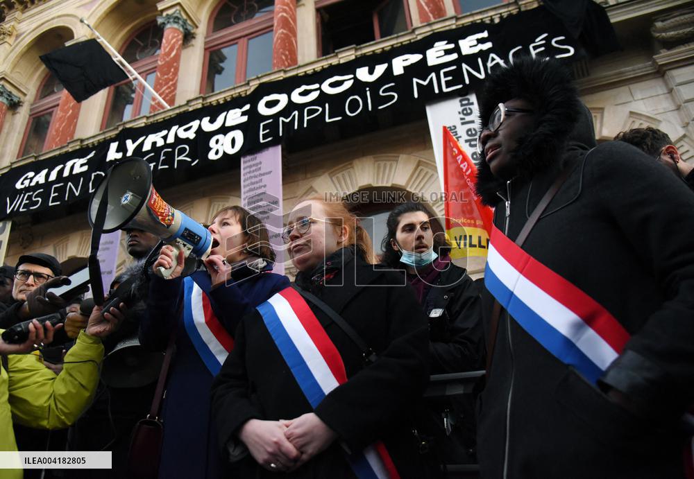 Demonstration In Front Of Gaite Lyrique - Paris