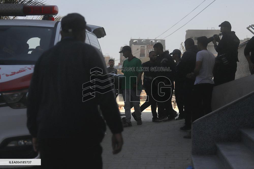 Bodies Of Palestinians Killed In Israeli Strike Retrieved From Hospital Morgue - Gaza