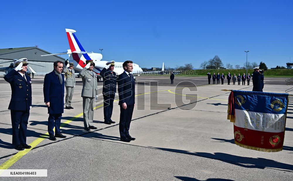 President Macron Visits Luxeuil-les-Bains Air Base