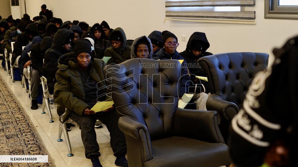 Nigerian migrants wait for deportation in Tripoli - Libya