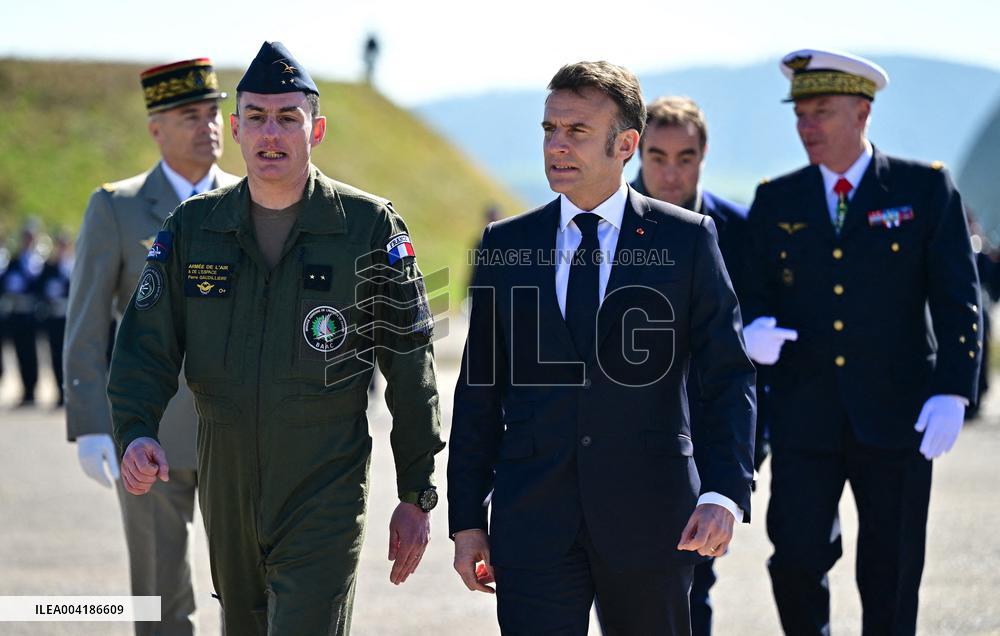 President Macron Visits Luxeuil-les-Bains Air Base