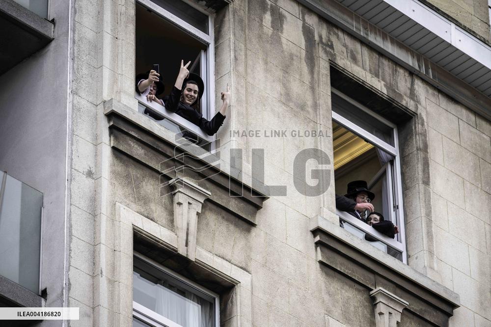 Jewish Community Celebrates Purim In Antwerp