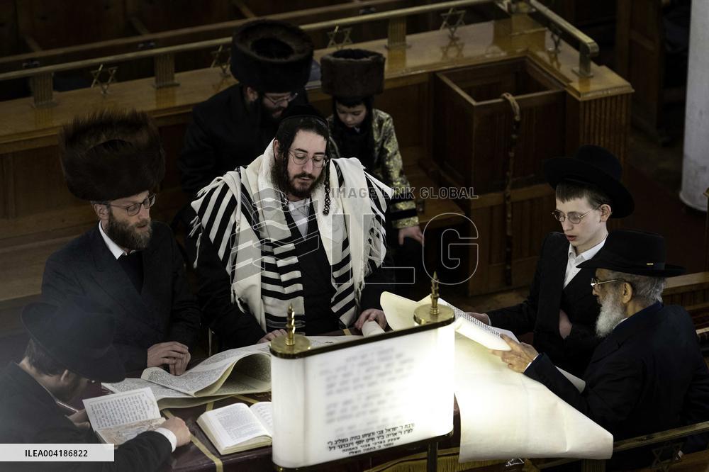 Jewish Community Celebrates Purim In Antwerp