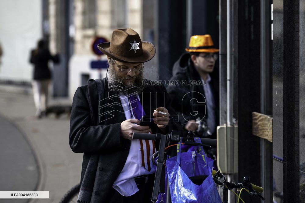 Jewish Community Celebrates Purim In Antwerp