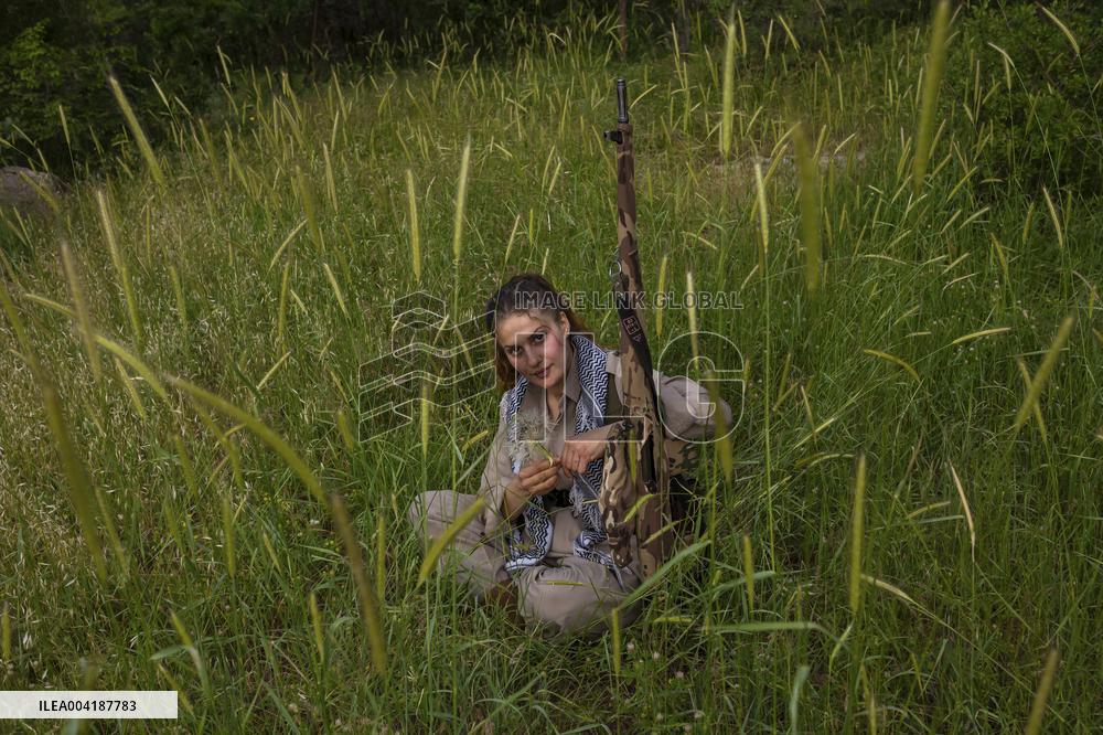 Female Peshmerga Fighters In The Mountains - Iraq
