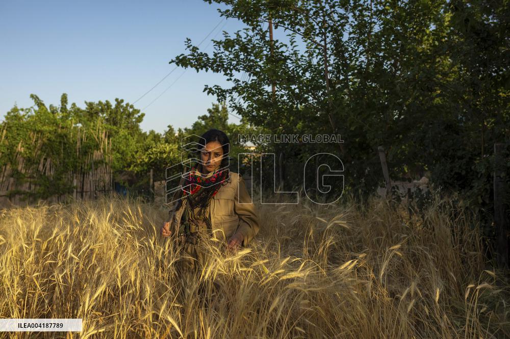 Female Peshmerga Fighters In The Mountains - Iraq