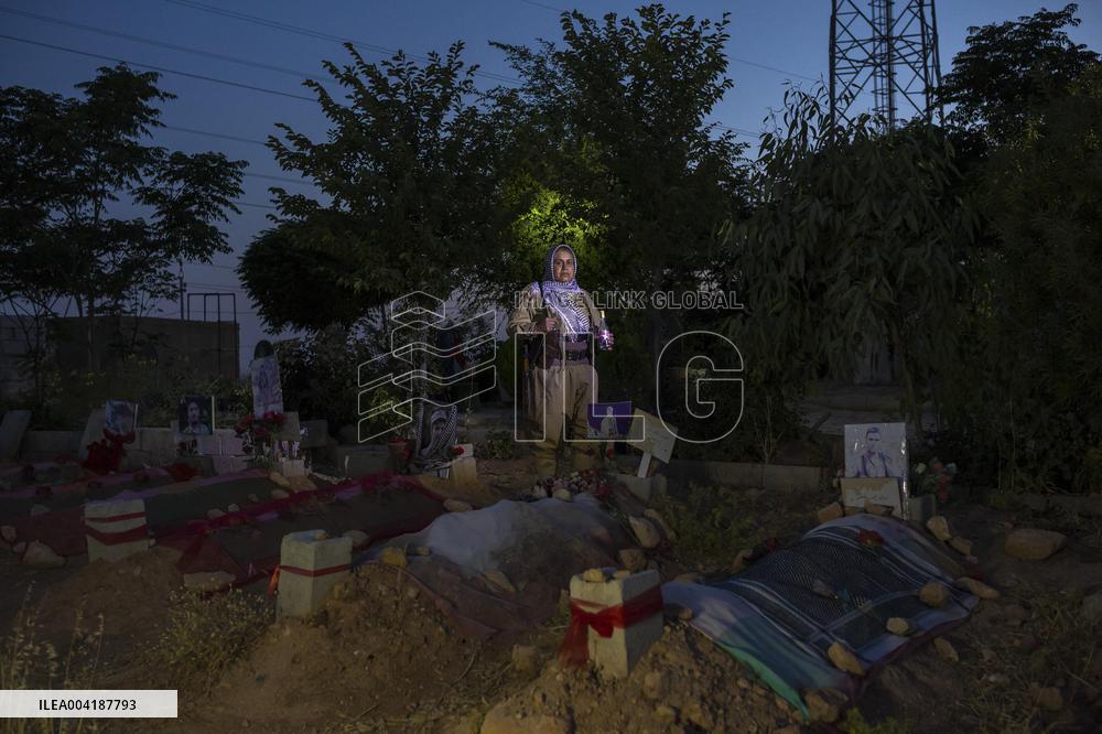 Female Peshmerga Fighters In The Mountains - Iraq