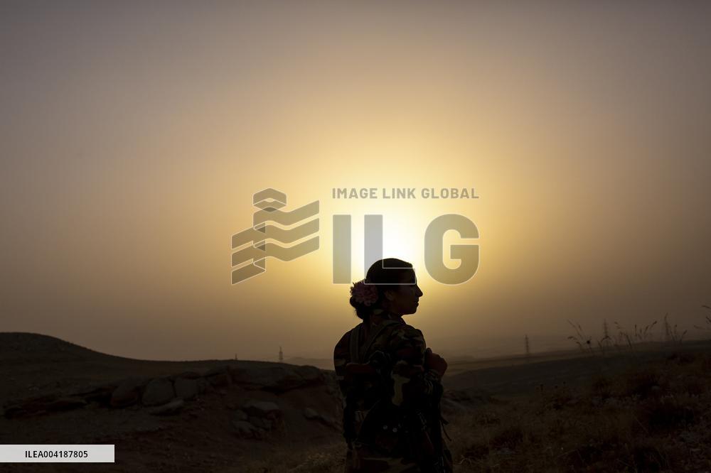 Female Peshmerga Fighters In The Mountains - Iraq