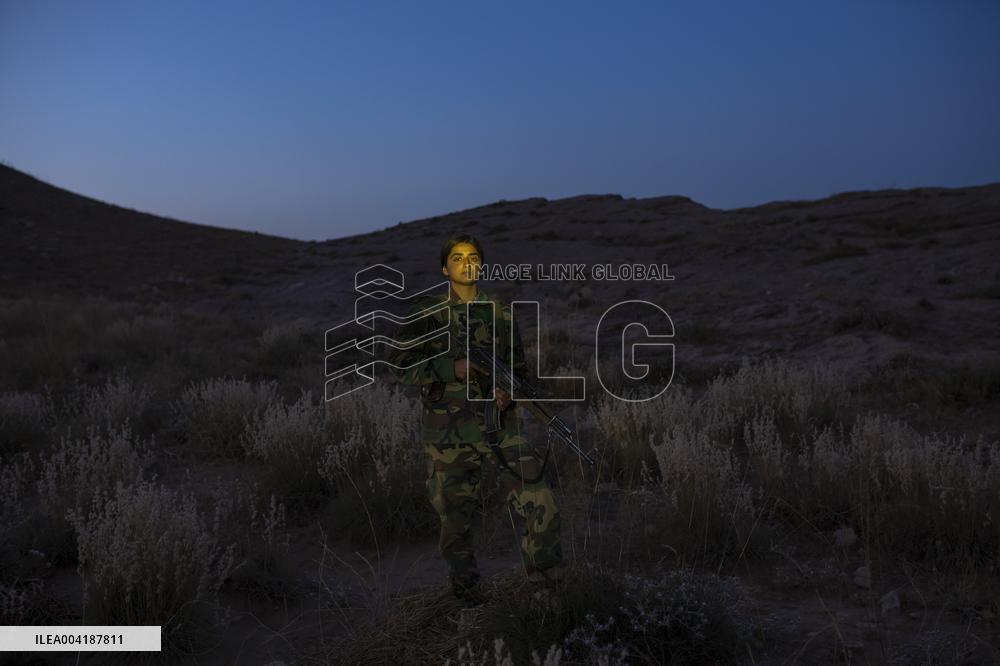 Female Peshmerga Fighters In The Mountains - Iraq