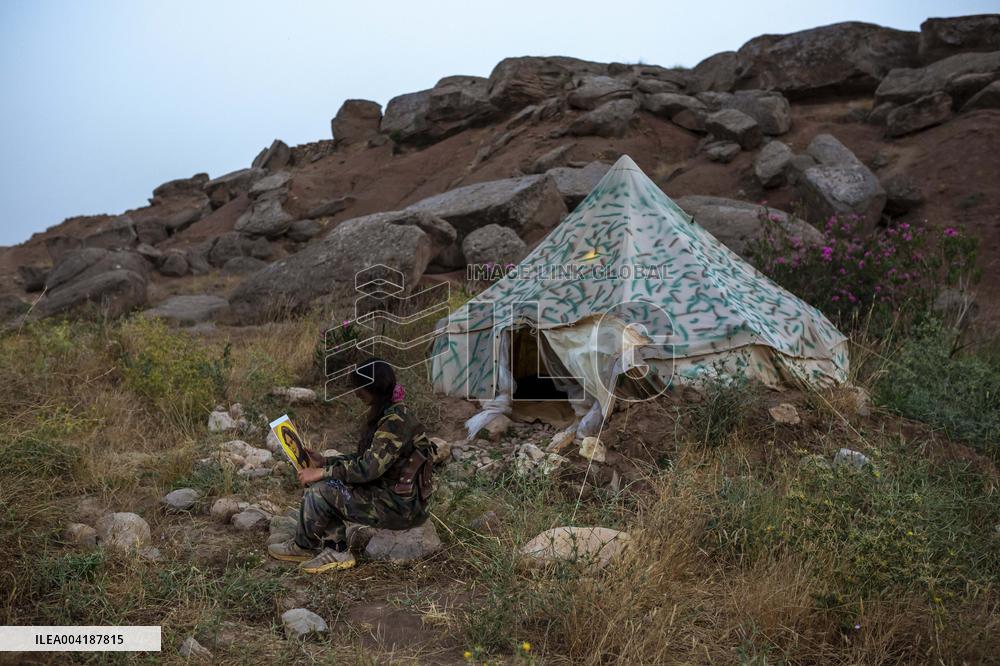 Female Peshmerga Fighters In The Mountains - Iraq