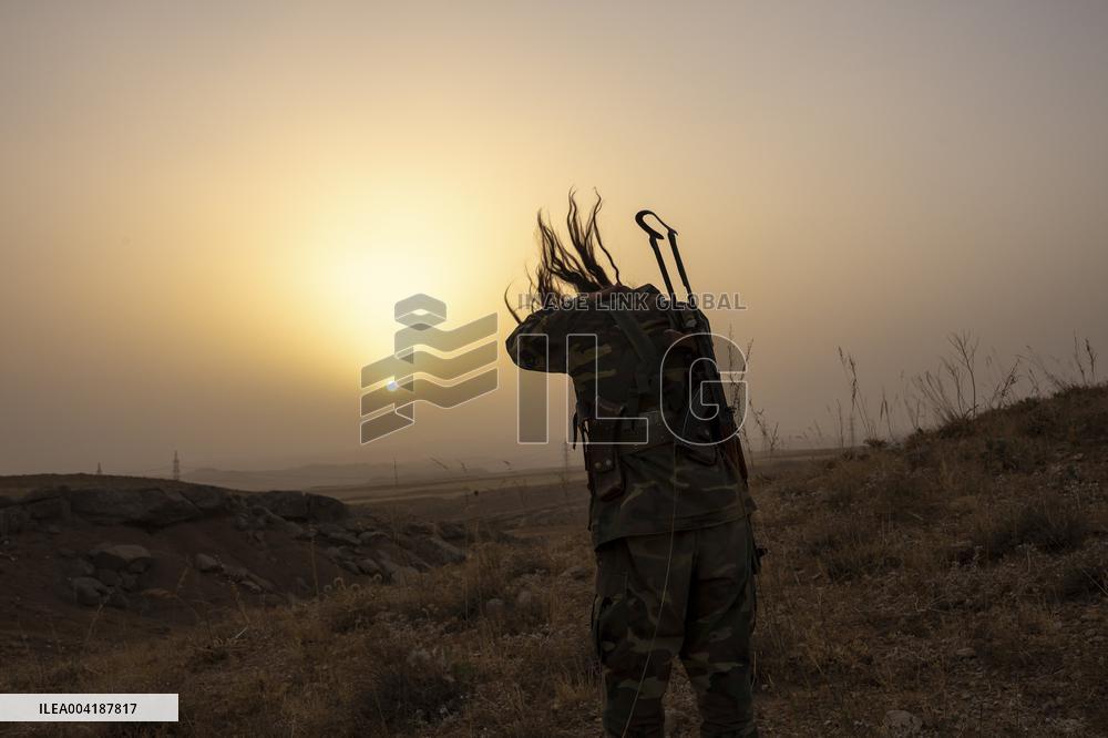 Female Peshmerga Fighters In The Mountains - Iraq