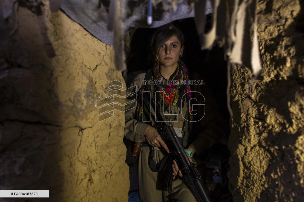 Female Peshmerga Fighters In The Mountains - Iraq