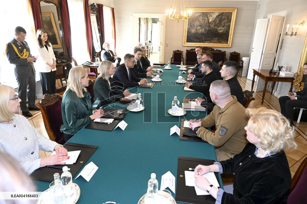 Ukrainian President Volodymyr Zelensky in Finland